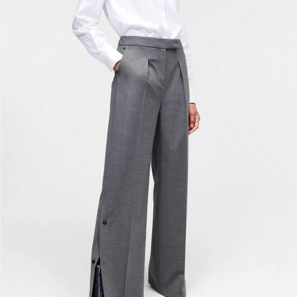 Karl Lagerfeld Gray Wide Leg Dress Pants